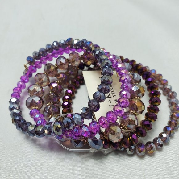 2 for $30 Ali Khan crystal 5 row gold tone and silver tone wrap coil bracelet - Picture 4 of 8